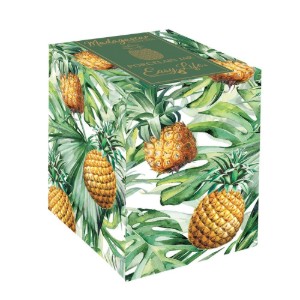 Barattolo portaoggetti, porcellana, 11 x 18 cm, Giallo-Verde - Easy Life