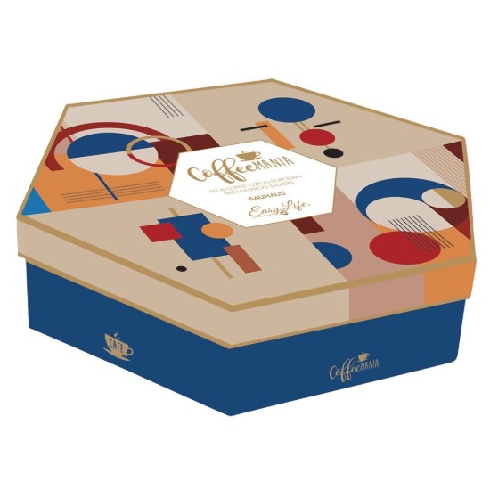 Set van 6 kop en schotels, porselein, 70ml, "Bauhaus" - Easy Life