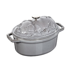 "Cocotte cochon" cooking pot, cast iron, 17cm/1L, Graphite Grey - Staub