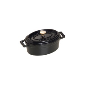 Oval mini-Cocotte, cast iron, 11cm/0.25L, Black - Staub 