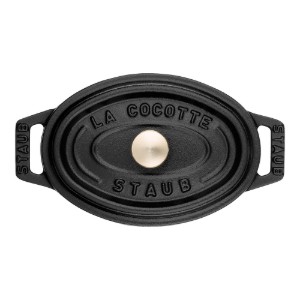 Oval mini-Cocotte, cast iron, 11cm/0.25L, Black - Staub 