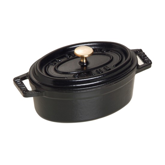 Ovalus mini Cocotte, ketaus, 11cm/0.25L, Black - Staub