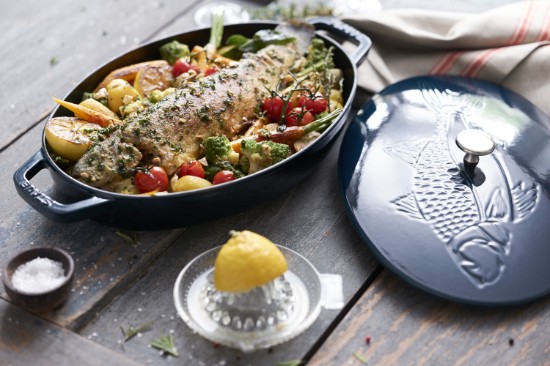 Vas oval pentru cuptor, fonta, 33cm/2,8L, "La Mer" - Staub