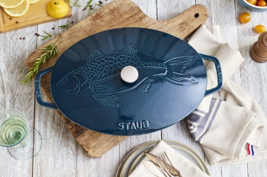 Vas oval pentru cuptor, fonta, 33cm/2,8L, "La Mer" - Staub