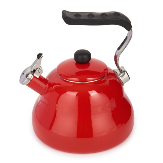 Pfeifkessel, Edelstahl, 2L, Rot - La Cafetière