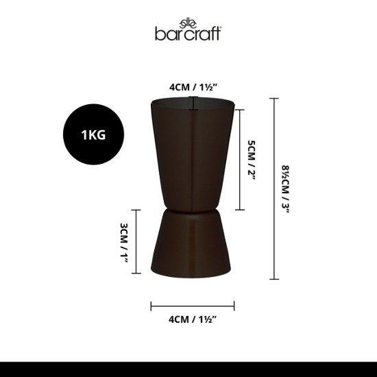 Dubbele maat cocktailbeker, 25/50 ml, roestvrij staal, koperkleur – Kitchen Craft