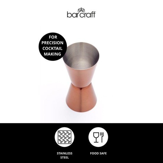 Dubbele maat cocktailbeker, 25/50 ml, roestvrij staal, koperkleur – Kitchen Craft