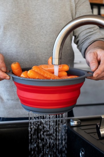 Inklapbaar vergiet, 24 cm, rood - Kitchen Craft