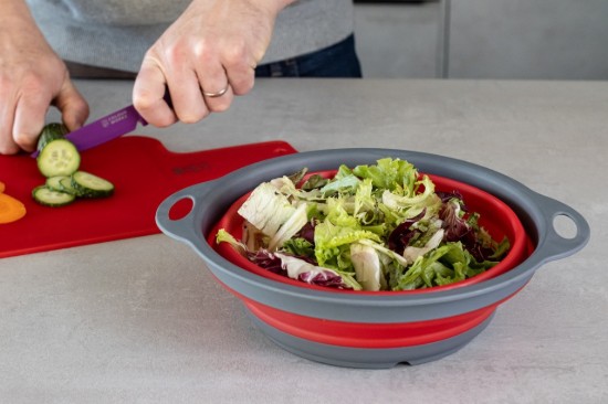 Inklapbaar vergiet, 24 cm, rood - Kitchen Craft