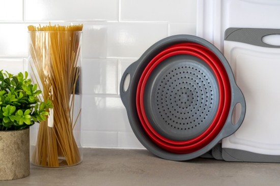 Inklapbaar vergiet, 24 cm, rood - Kitchen Craft