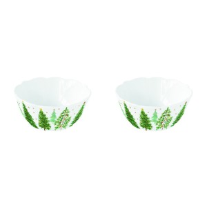 Set of 2 bowls, porcelain, 14 cm, "Festive TREES" - Easy Life