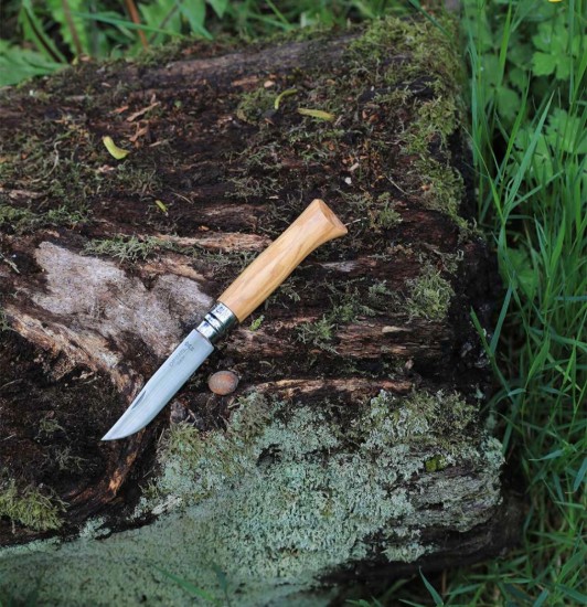 Zakmes N°09, roestvrij staal, 9cm, "Tradition Luxe", Olive - Opinel
