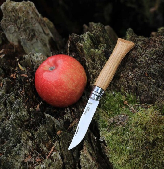 Zakmes N°09, roestvrij staal, 9cm, "Tradition Luxe", Oak - Opinel