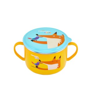 Stainless steel bowl, 650 ml, yellow, "Infant" - Cuitisan