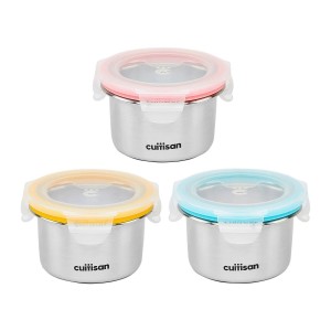 Ronde voedselbewaarcontainers, roestvrij staal, 200 ml, "Infant" - Cuitisan