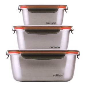 Set of 3 rectangular Flora food storage containers - Cuitisan