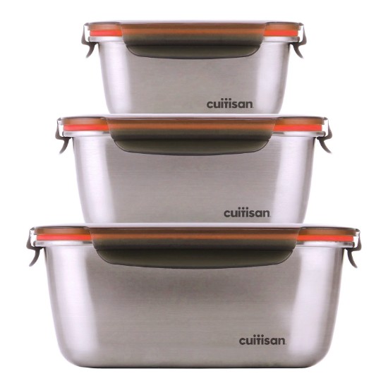 Set of 3 rectangular Flora food storage containers - Cuitisan