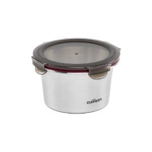 Round food storage container, stainless steel, 920 ml, "Flora" - Cuitisan