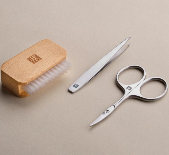 Children's manicure set, 3 pieces, leather case, elephant pattern - Zwilling PREMIUM