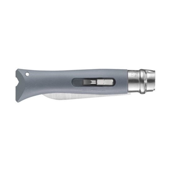 Coltello tascabile N°09, acciaio inossidabile, 8 cm, "DIY", Grey - Opinel