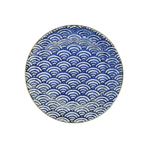 Porcelain plate, 22 cm, "Satori", Seigaiha Wave - Mikasa