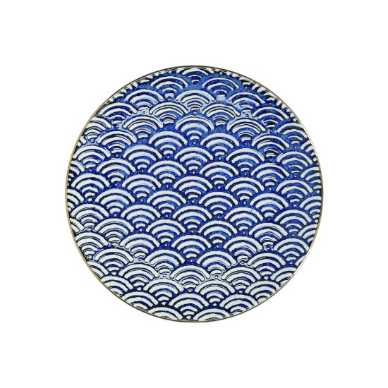 Porselensplate, 22 cm, "Satori", Seigaiha Wave - Mikasa