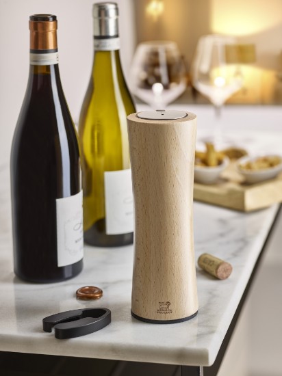 Elektrische kurkentrekker- en messenset "Elis Reverse", 21 cm, Natural - Peugeot