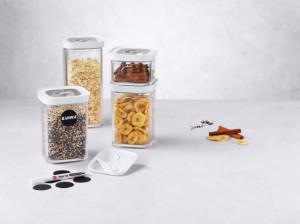 Storage container set, 6 pieces, with accessories, plastic, "Cube" - Zwilling