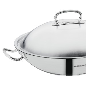 Wok pan, stainless steel, 36 cm / 6.8 L, "Proline" - Korkmaz