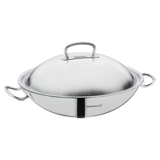 Wokpande, rustfrit stål, 36 cm / 6,8 L, "Proline" - Korkmaz