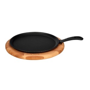 Padella in ghisa, 20 cm, con supporto - marca LAVA