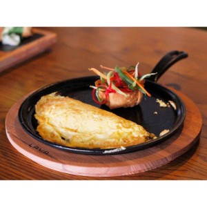 Padella in ghisa, 20 cm, con supporto - marca LAVA