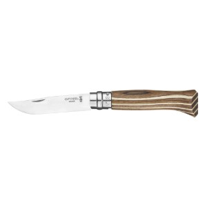 N°08 zakmes, roestvrij staal, 8,5 cm, "Tradition Luxe", Brown Birch - Opinel