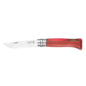Zakmes N°08, roestvrij staal, 8,5 cm, "Tradition Luxe", Red Birch - Opinel