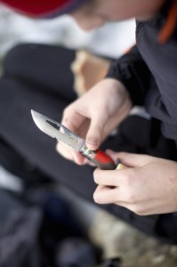 N°08 zakmes met fluitje, roestvrij staal, 8,5 cm, "Outdoor", Red - Opinel