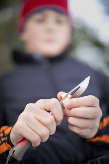 N°08 zakmes met fluitje, roestvrij staal, 8,5 cm, "Outdoor", Red - Opinel