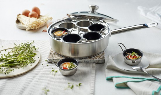 Eierkokerpan, met deksel, 22 cm, Gourmet - Demeyere
