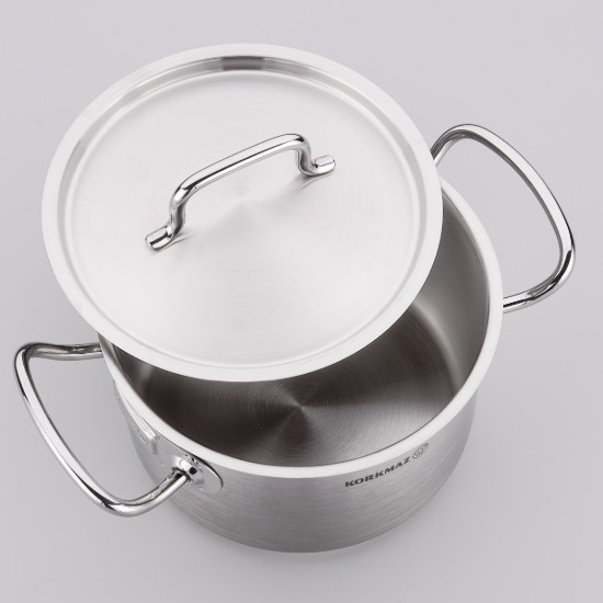 Stainless steel cooking pot, with lid, 32cm/26L, "Proline Gastro" - Korkmaz