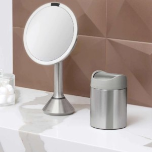 Tabletop mini trash can, 1.5 L, stainless steel - simplehuman