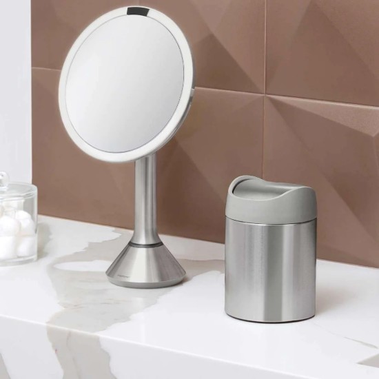 Tabletop mini trash can, 1.5 L, stainless steel - simplehuman