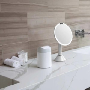 Mini-prullenbak op tafel, 1,5 L, White Steel - simplehuman