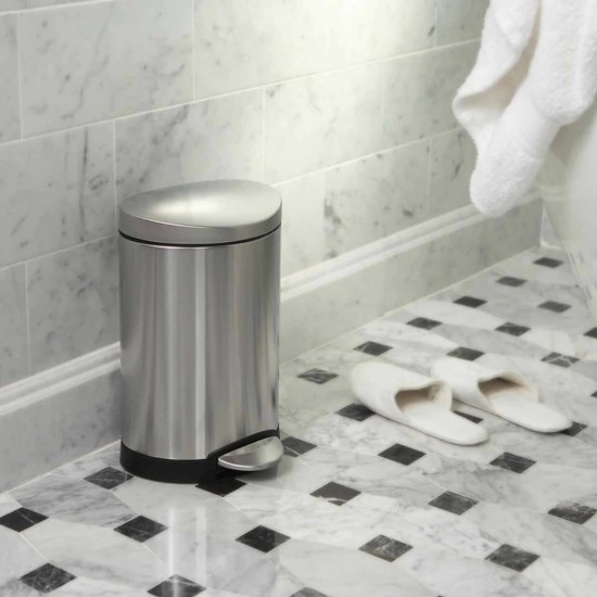 Pattumiera con pedale, 6 L, acciaio inossidabile - simplehuman