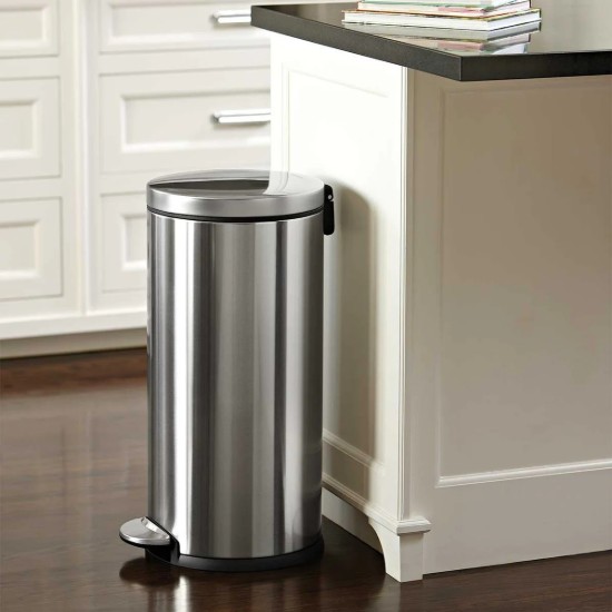 Pattumiera con pedale, 30 L, acciaio inossidabile - simplehuman