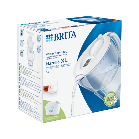 Κανάτα φίλτρου BRITA Marella XL 3,5 L Maxtra PRO (λευκή).