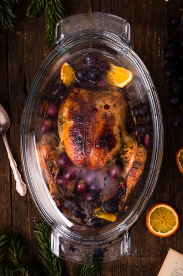 Oval dish with lid, made of heat-resistant glass, "Essentials", 4.4 l + 1.4 L - Pyrex