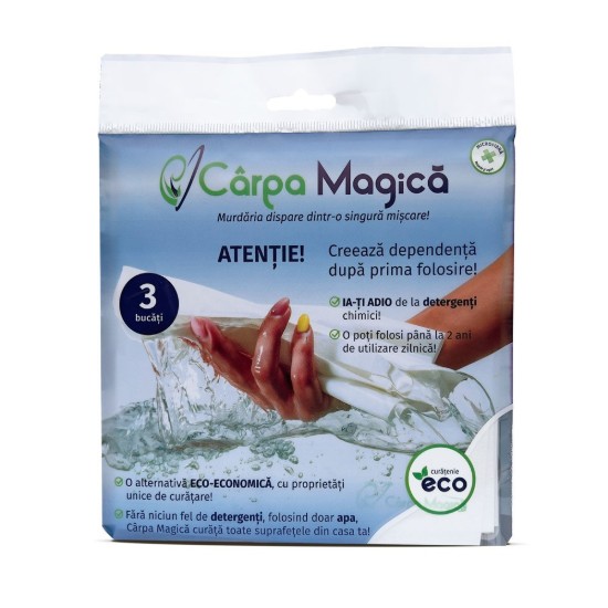 Set di 3 panni in microfibra Eco, 40 × 40 cm - Carpa Magica