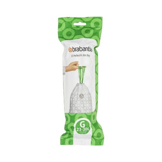 Vuilniszakken code G, 23-30 L, 20 stuks, Wit - Brabantia