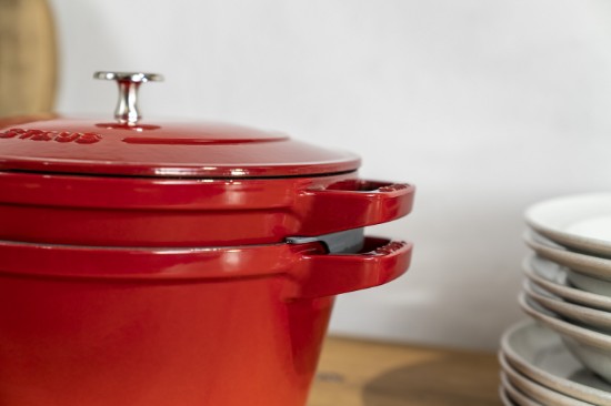 Set van 2 kookgerei Cocotte, gietijzer, 24 cm, Cherry - Staub