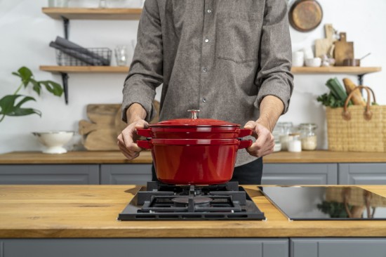Set van 2 kookgerei Cocotte, gietijzer, 24 cm, Cherry - Staub