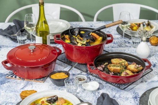 Set van 2 kookgerei Cocotte, gietijzer, 24 cm, Cherry - Staub